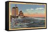 Long Beach, CA - Swimmers by Villa Riviera & Pacific Coast Club-Lantern Press-Framed Stretched Canvas