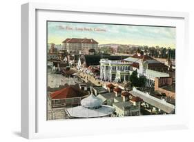 Long Beach, California - Aerial Panoramic View of the Pike-Lantern Press-Framed Art Print