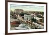 Long Beach, California - Aerial Panoramic View of the Pike-Lantern Press-Framed Art Print