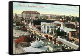 Long Beach, California - Aerial Panoramic View of the Pike-Lantern Press-Framed Stretched Canvas