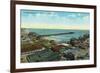 Long Beach, California - Aerial View over the Pike-Lantern Press-Framed Art Print