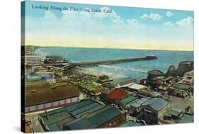 Long Beach, California - Aerial View over the Pike-Lantern Press-Stretched Canvas