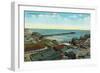 Long Beach, California - Aerial View over the Pike-Lantern Press-Framed Art Print