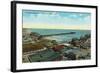 Long Beach, California - Aerial View over the Pike-Lantern Press-Framed Art Print