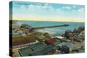 Long Beach, California - Aerial View over the Pike-Lantern Press-Stretched Canvas