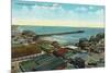 Long Beach, California - Aerial View over the Pike-Lantern Press-Mounted Premium Giclee Print