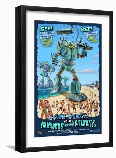 Long Beach, California - Atlantean Invaders-Lantern Press-Framed Art Print