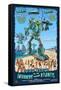 Long Beach, California - Atlantean Invaders-Lantern Press-Framed Stretched Canvas