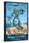 Long Beach, California - Atlantean Invaders-Lantern Press-Stretched Canvas