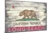 Long Beach, California - Barnwood State Flag-Lantern Press-Mounted Art Print