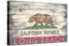 Long Beach, California - Barnwood State Flag-Lantern Press-Stretched Canvas