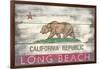 Long Beach, California - Barnwood State Flag-Lantern Press-Framed Art Print