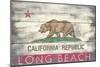 Long Beach, California - Barnwood State Flag-Lantern Press-Mounted Art Print