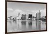 Long Beach, California City Skyline View Photograph - Long Beach, CA-Lantern Press-Framed Art Print