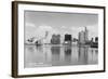 Long Beach, California City Skyline View Photograph - Long Beach, CA-Lantern Press-Framed Art Print