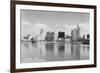 Long Beach, California City Skyline View Photograph - Long Beach, CA-Lantern Press-Framed Premium Giclee Print