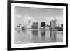 Long Beach, California City Skyline View Photograph - Long Beach, CA-Lantern Press-Framed Premium Giclee Print