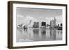 Long Beach, California City Skyline View Photograph - Long Beach, CA-Lantern Press-Framed Art Print