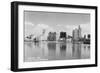 Long Beach, California City Skyline View Photograph - Long Beach, CA-Lantern Press-Framed Art Print