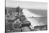 Long Beach, California Coastline and Beach Photograph - Long Beach, CA-Lantern Press-Stretched Canvas