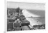 Long Beach, California Coastline and Beach Photograph - Long Beach, CA-Lantern Press-Framed Art Print