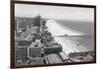 Long Beach, California Coastline and Beach Photograph - Long Beach, CA-Lantern Press-Framed Art Print