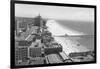 Long Beach, California Coastline and Beach Photograph - Long Beach, CA-Lantern Press-Framed Art Print