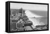 Long Beach, California Coastline and Beach Photograph - Long Beach, CA-Lantern Press-Framed Stretched Canvas