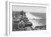 Long Beach, California Coastline and Beach Photograph - Long Beach, CA-Lantern Press-Framed Art Print