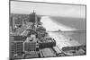 Long Beach, California Coastline and Beach Photograph - Long Beach, CA-Lantern Press-Mounted Art Print