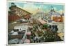 Long Beach, California - Crowds Along the Pike-Lantern Press-Mounted Art Print