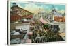 Long Beach, California - Crowds Along the Pike-Lantern Press-Stretched Canvas