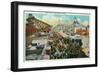 Long Beach, California - Crowds Along the Pike-Lantern Press-Framed Art Print