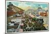 Long Beach, California - Crowds Along the Pike-Lantern Press-Mounted Art Print