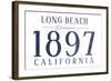 Long Beach, California - Established Date (Blue)-Lantern Press-Framed Art Print