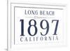 Long Beach, California - Established Date (Blue)-Lantern Press-Framed Art Print