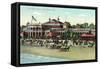 Long Beach, California - Exterior View of the Bath House-Lantern Press-Framed Stretched Canvas