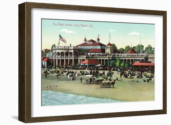 Long Beach, California - Exterior View of the Bath House-Lantern Press-Framed Art Print