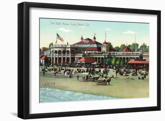 Long Beach, California - Exterior View of the Bath House-Lantern Press-Framed Art Print