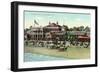 Long Beach, California - Exterior View of the Bath House-Lantern Press-Framed Art Print