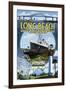 Long Beach, California - Montage-Lantern Press-Framed Art Print