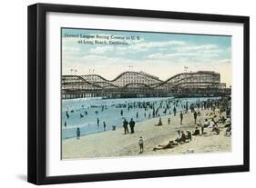 Long Beach, California - Panoramic View of the Roller Coaster-Lantern Press-Framed Art Print