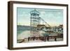 Long Beach, California - Pier View of the Pike-Lantern Press-Framed Art Print