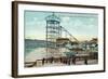 Long Beach, California - Pier View of the Pike-Lantern Press-Framed Art Print