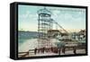 Long Beach, California - Pier View of the Pike-Lantern Press-Framed Stretched Canvas