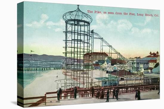 Long Beach, California - Pier View of the Pike-Lantern Press-Stretched Canvas