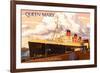 Long Beach, California - Queen Mary-Lantern Press-Framed Premium Giclee Print