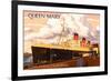 Long Beach, California - Queen Mary-Lantern Press-Framed Premium Giclee Print