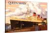 Long Beach, California - Queen Mary-Lantern Press-Stretched Canvas