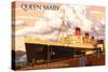 Long Beach, California - Queen Mary-Lantern Press-Stretched Canvas
